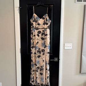 Elegant Floral Floor Length Evening Dress